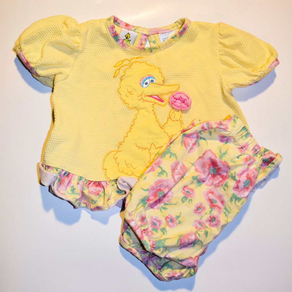 3/$15 Girls Big Bird Outfit